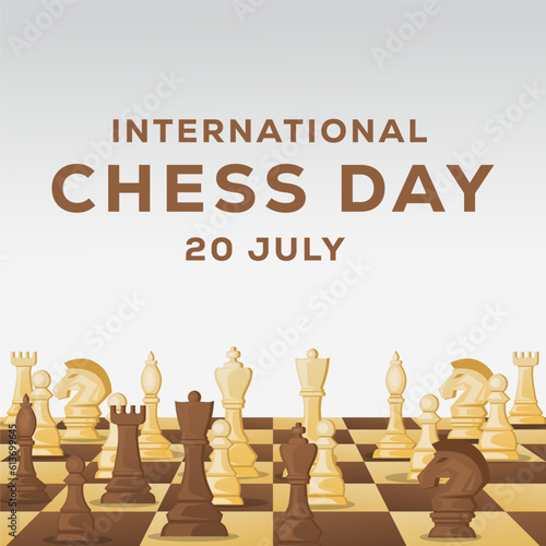 gradient vector design international chess day illustration