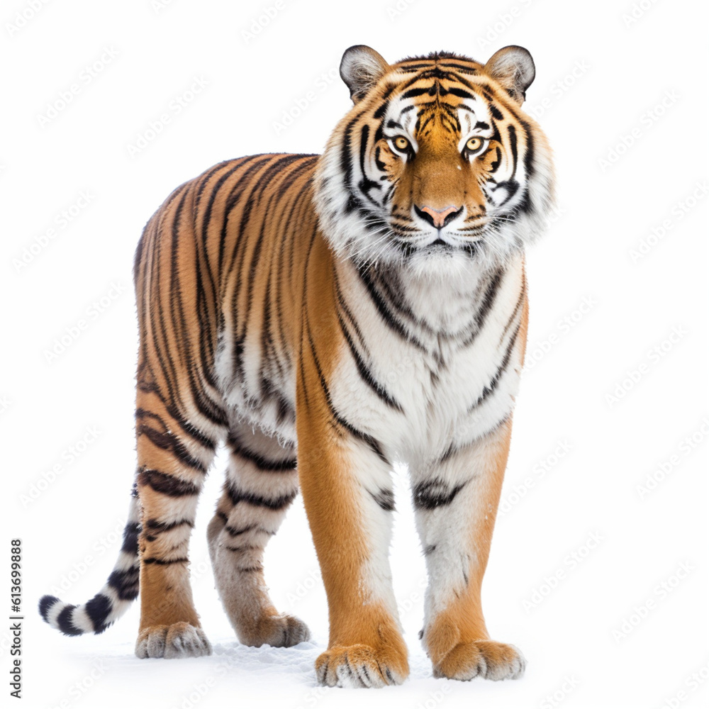 white tiger isolated on white background