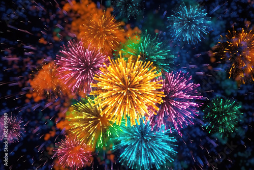 Gorgeous fireworks in the night sky. Free photo