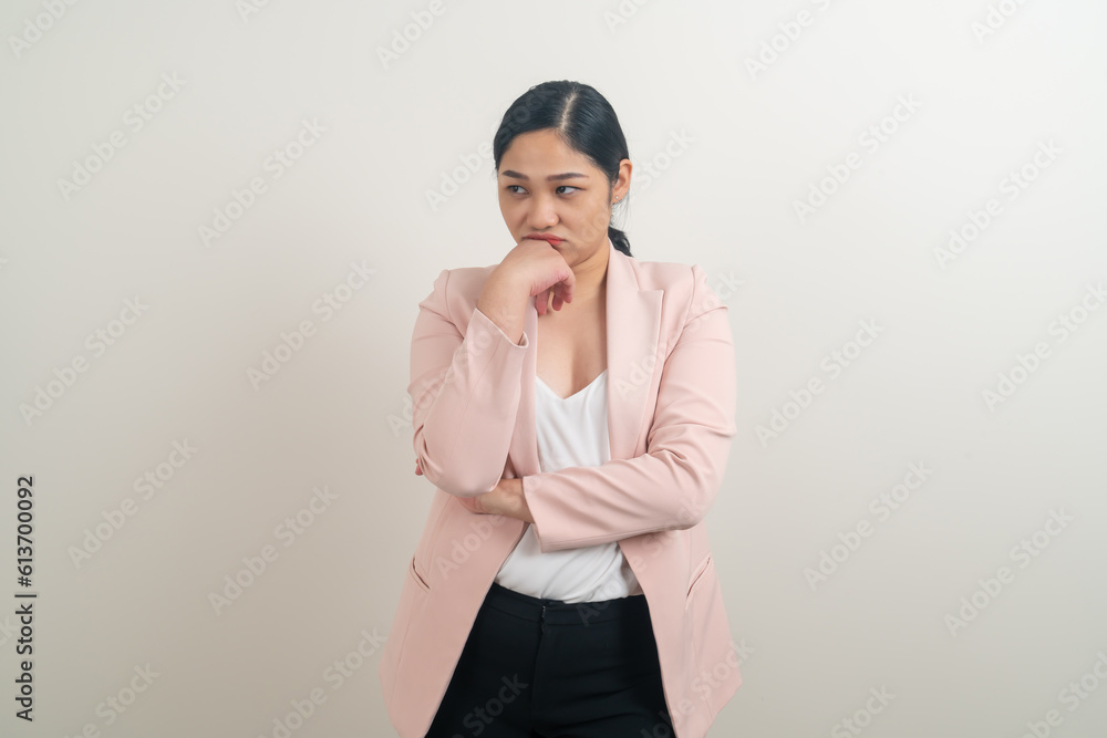 Young Asian woman with sulk face Young Asian woman with sulk face