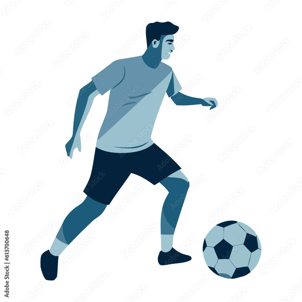 Man kicking soccer ball