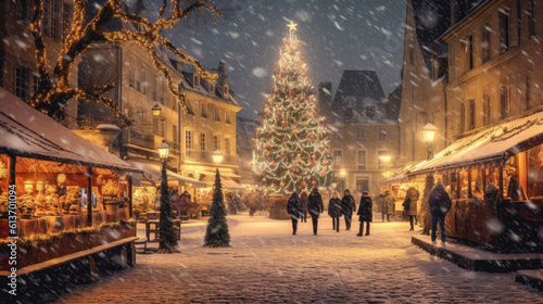 Fotografia, Obraz the Town Square Christmas Tree