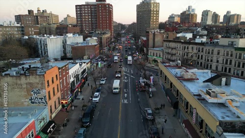 Scenic Aerial View of Flatbush Avenue and Park Slope During Twighlight - Pt. 3 photo