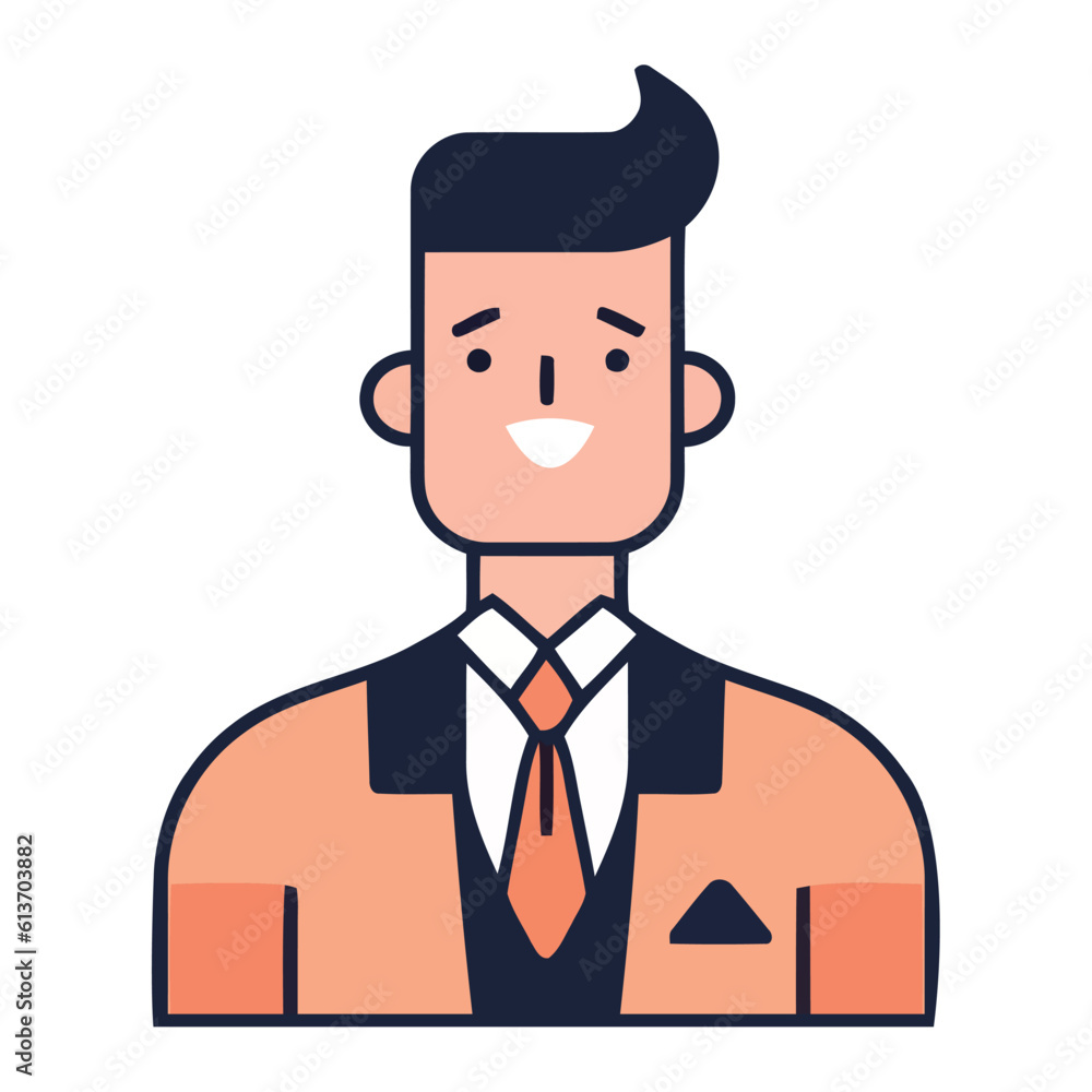 Successful businessman avatar smiling illustration Successful businessman avatar smiling illustration