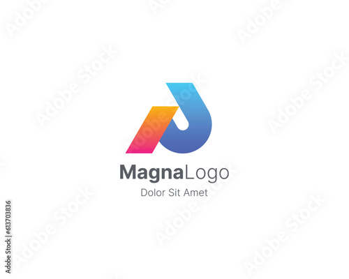 Abstract creative colorful letter a logo template