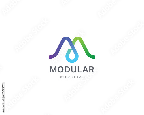 Colorful initial letter m logo