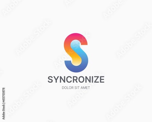 Colorful initial letter s logo template