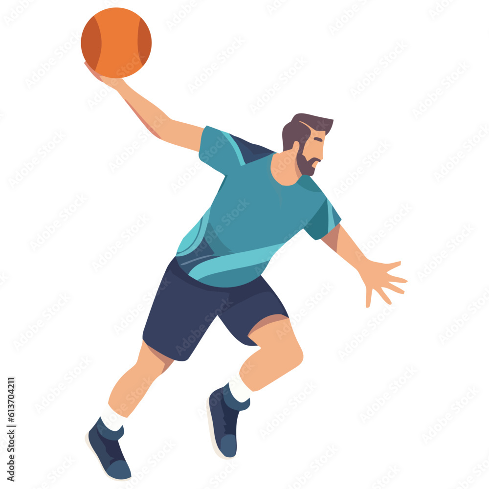 Man player basketball with ball