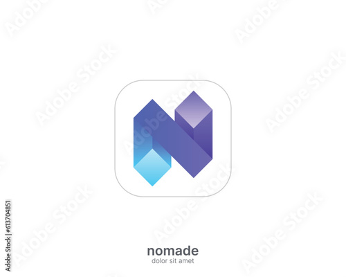 Free Download Creative 3d letter n logo - GFXLoad