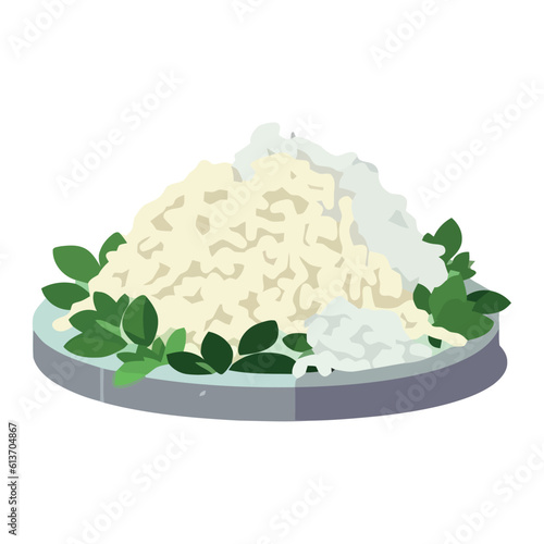 Organic vegetarian risotto with steamed jasmine rice