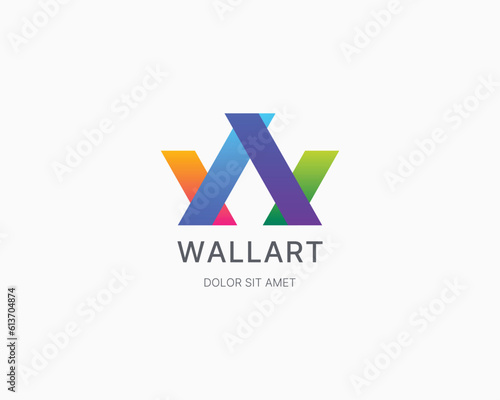Free Download Creative colorful letter w logo - GFXLoad