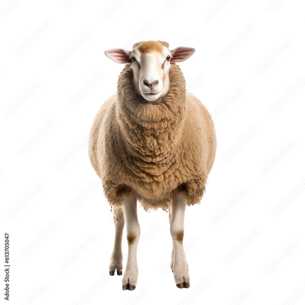 Fototapeta premium Standing sheep isolated