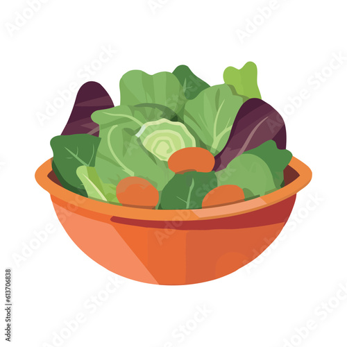 Fresh organic salad with ripe vegetables and herbs