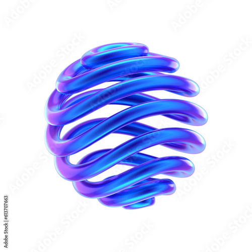 3D ABSTRACT PURPLE METAL OBJECT RENDER