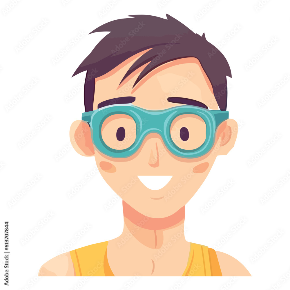 Smiling boy in swimming goggles enjoy Smiling boy in swimming goggles enjoy