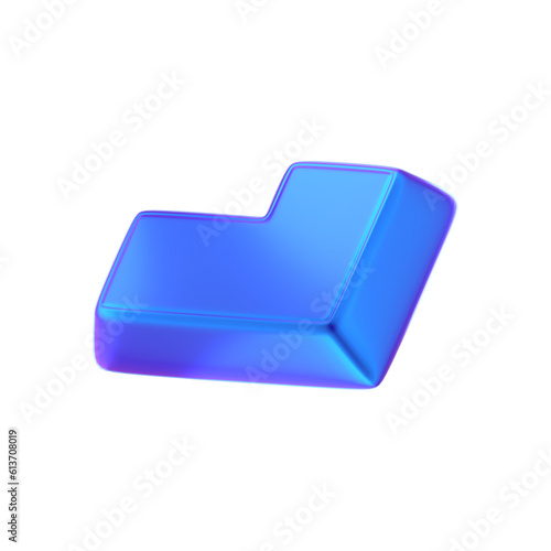 3D ABSTRACT PURPLE METAL OBJECT RENDER