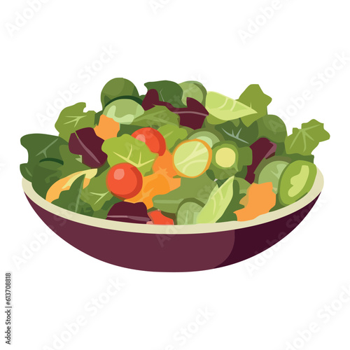 Multi-colored vegetable salad on a white plate