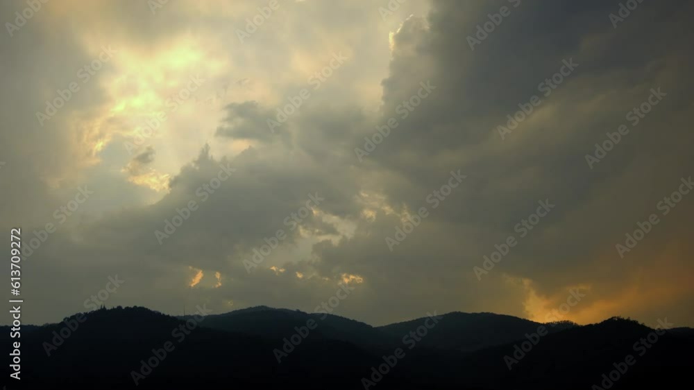 Twilight and dawn sky with cumulus cloud time lapse in an evening 4k footage. Twilight and dawn sky with cumulus cloud time lapse in an evening 4k footage.