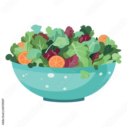 Fresh vegetarian salad bowl with lime and herbs
