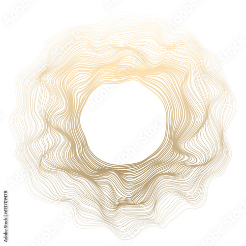 Abstract circle lines wave gold gradient isolated on transparent background. Vector in concept luxury, technology, science, music, modern.
