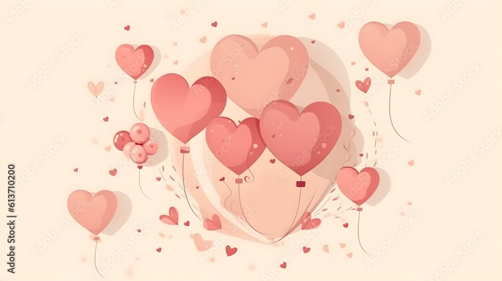 Pink heart or love shape balloon, butterfly and flower ornament design element. Valentines day, birthday, wedding anniversary, present or special romantic couple greetings. Generative AI technology. Pink heart or love shape balloon, butterfly and flower ornament design element. Valentines day, birthday, wedding anniversary, present or special romantic couple greetings. Generative AI technology.