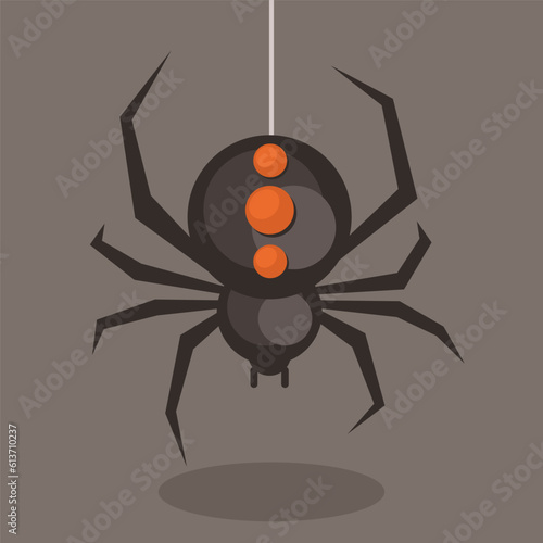 Spider flat icon. Vector illustration of a Halloween spider.