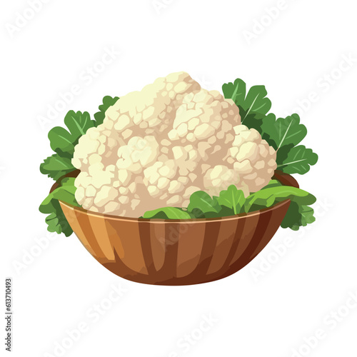 Fresh organic cauliflower in a bowl