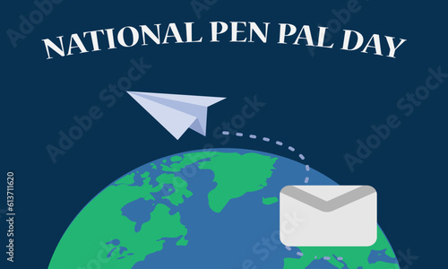 national pen pal day poster, banner background