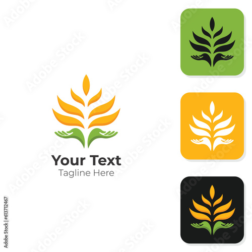 wheat grain logo icon vector isolated
