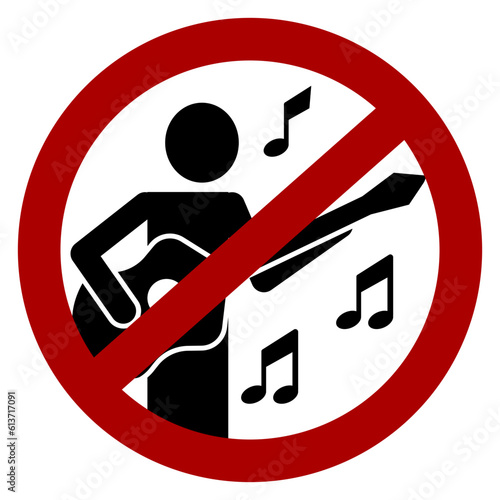 "No busking / street performance allowed" icon