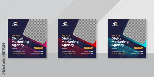 Digital business marketing social media post template.