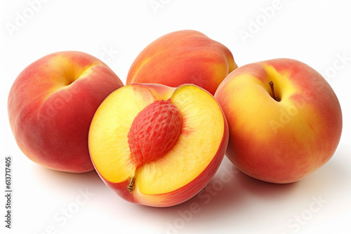 Peach fruit isolated on background. 