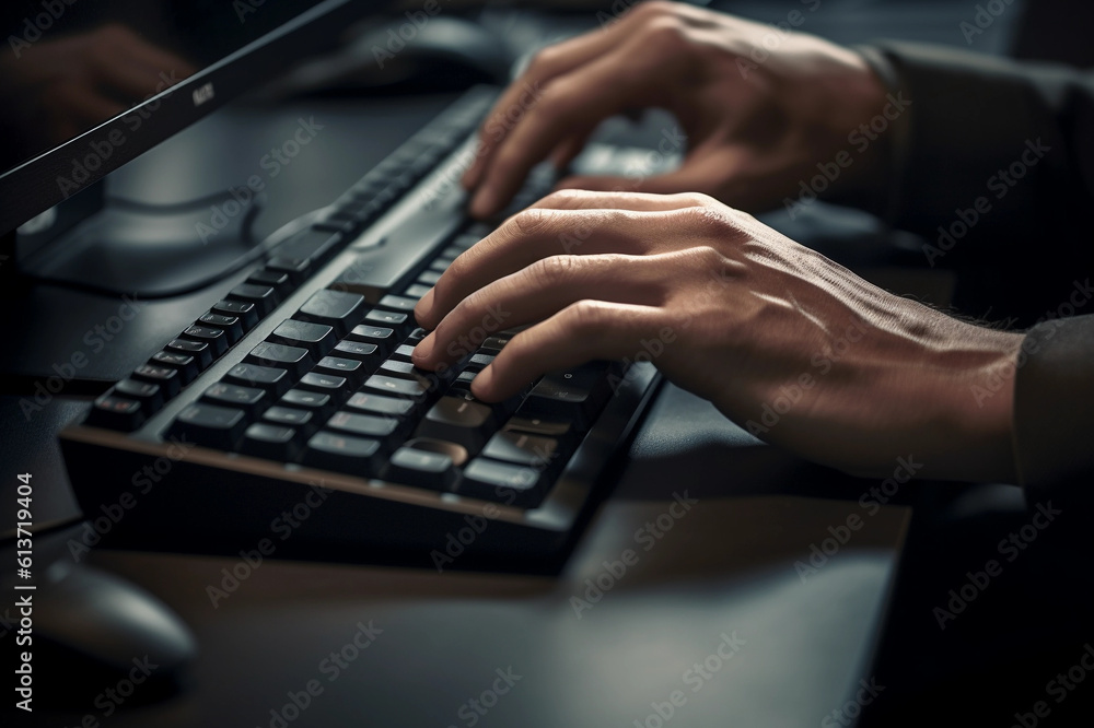 hand of man using technology in work hand of man using technology in work