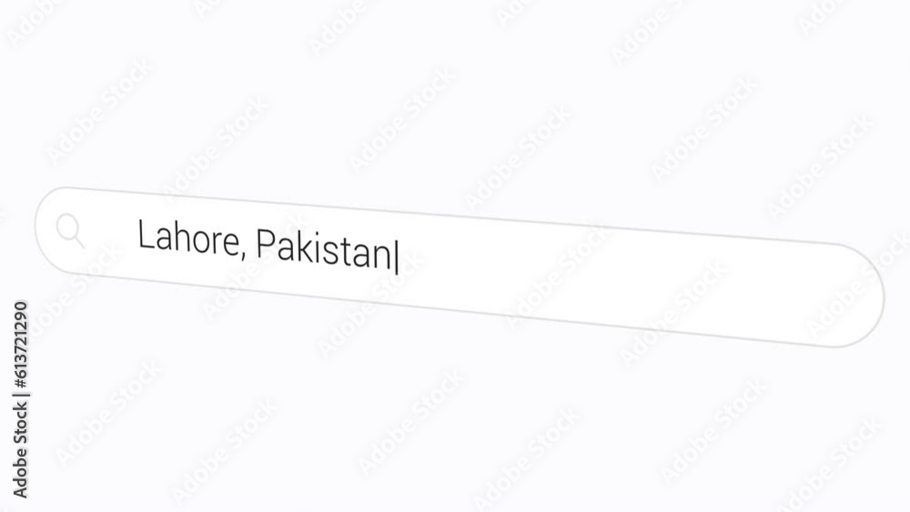 Entering Lahore, Pakistan In The Search Box. City of Literature. closeup Entering Lahore, Pakistan In The Search Box. City of Literature. closeup