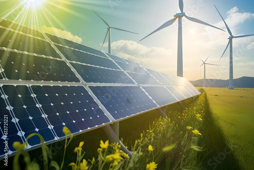 Photovoltaikanlage und Energie aus der Sonne	