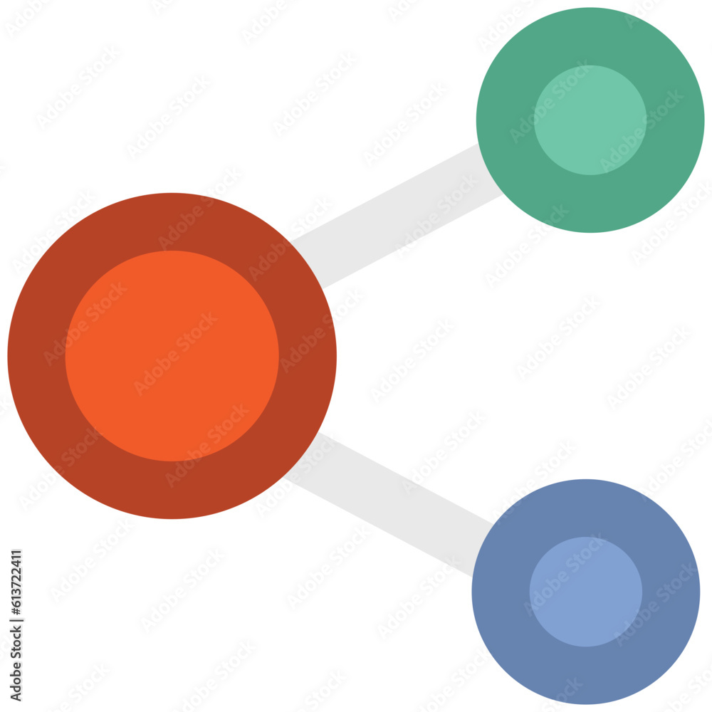 Flat rounded icon of share Flat rounded icon of share