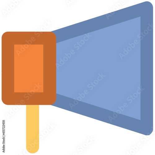 Flat rounded icon of megaphone 