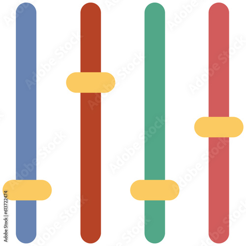 Flat icon of volume adjuster 