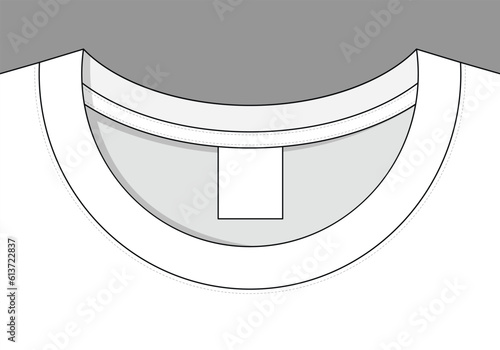 White T-Shirt With With Label for Template On Gray Background, Vector File