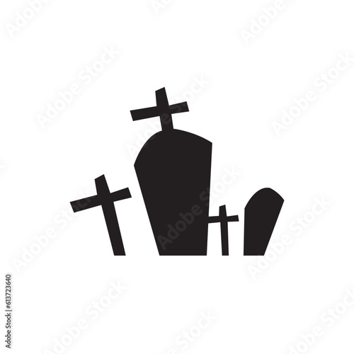 Tombstone icon Graveyard, halloween grave for app web logo banner poster icon - SVG File