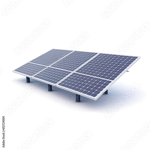 illustration solar panels isolated on white background. Ecological, clean energy , Solar cells. Generative AI