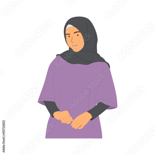 vector illustration of muslim woman wearing hijab
