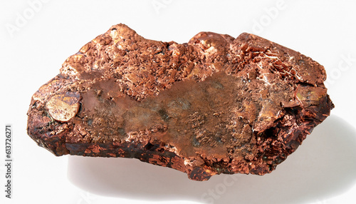 Photos Native copper it is isolated on a white background