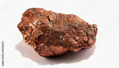 Native copper it is isolated on a white background