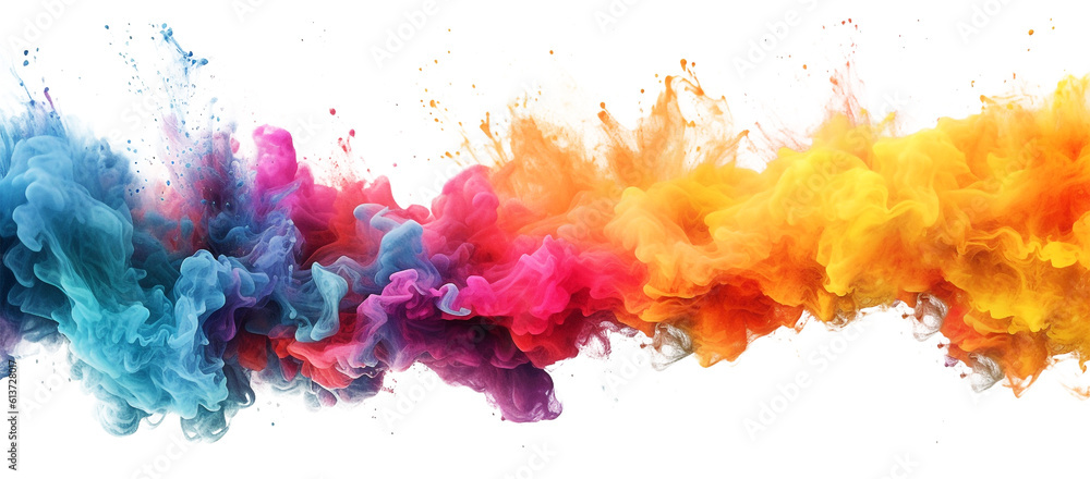 Obraz premium colorful smogs, clouds, splattered effect on transparent background