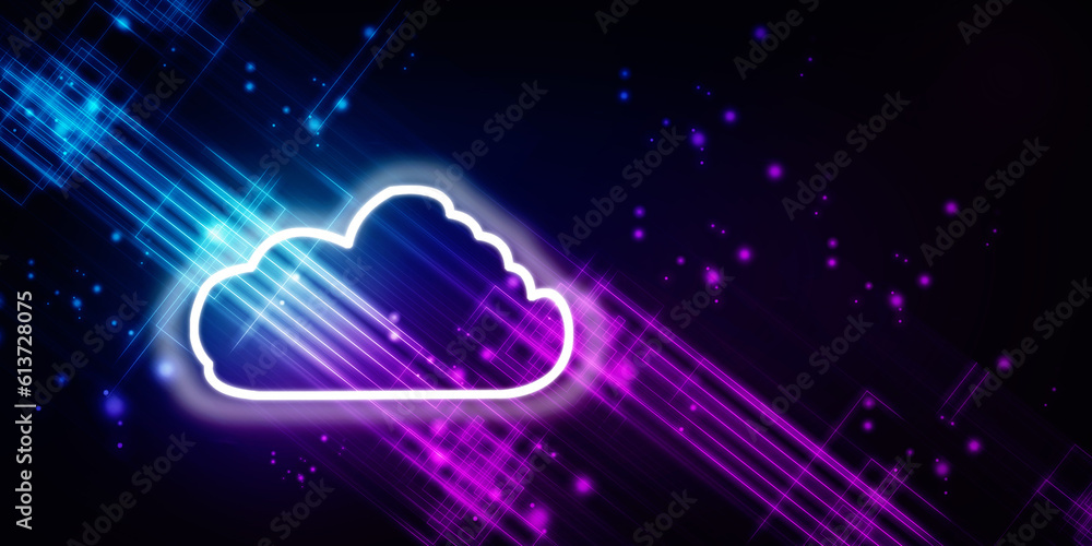 Obraz premium 2d rendering technology Cloud computing 