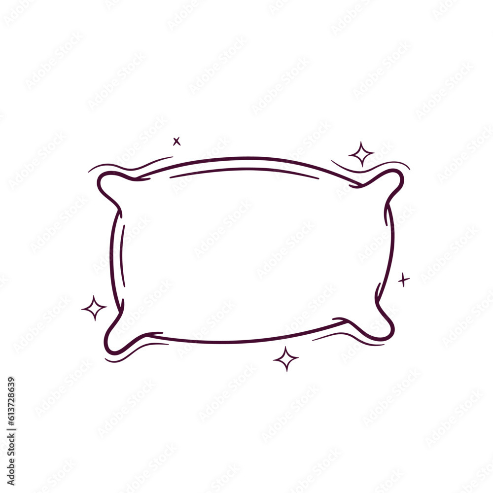 Fototapeta premium Hand Drawn Pillow. Doodle Vector Sketch Illustration
