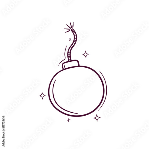 Hand Drawn Bomb. Doodle Vector Sketch Illustration