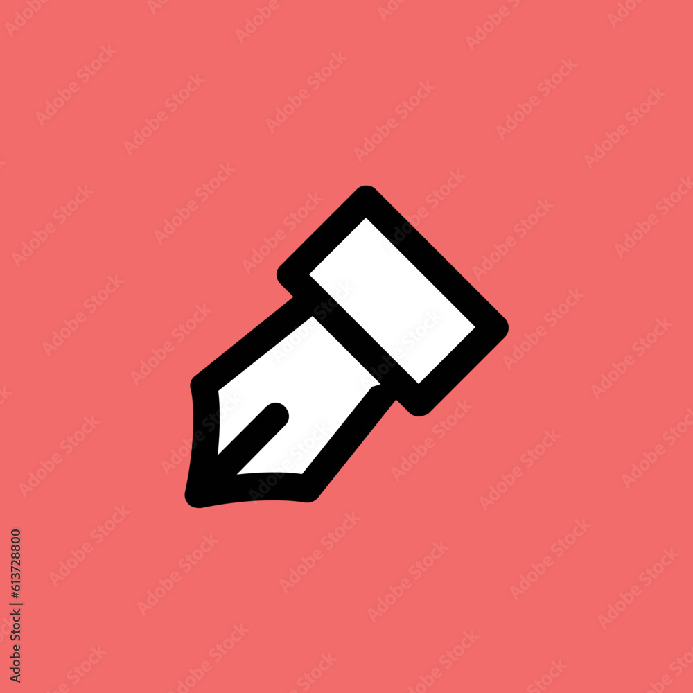 Editable flat icon of pen nib Editable flat icon of pen nib