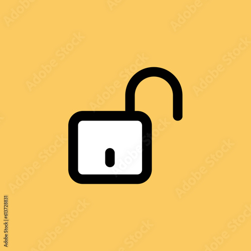 Flat icon of unlock in vector format 